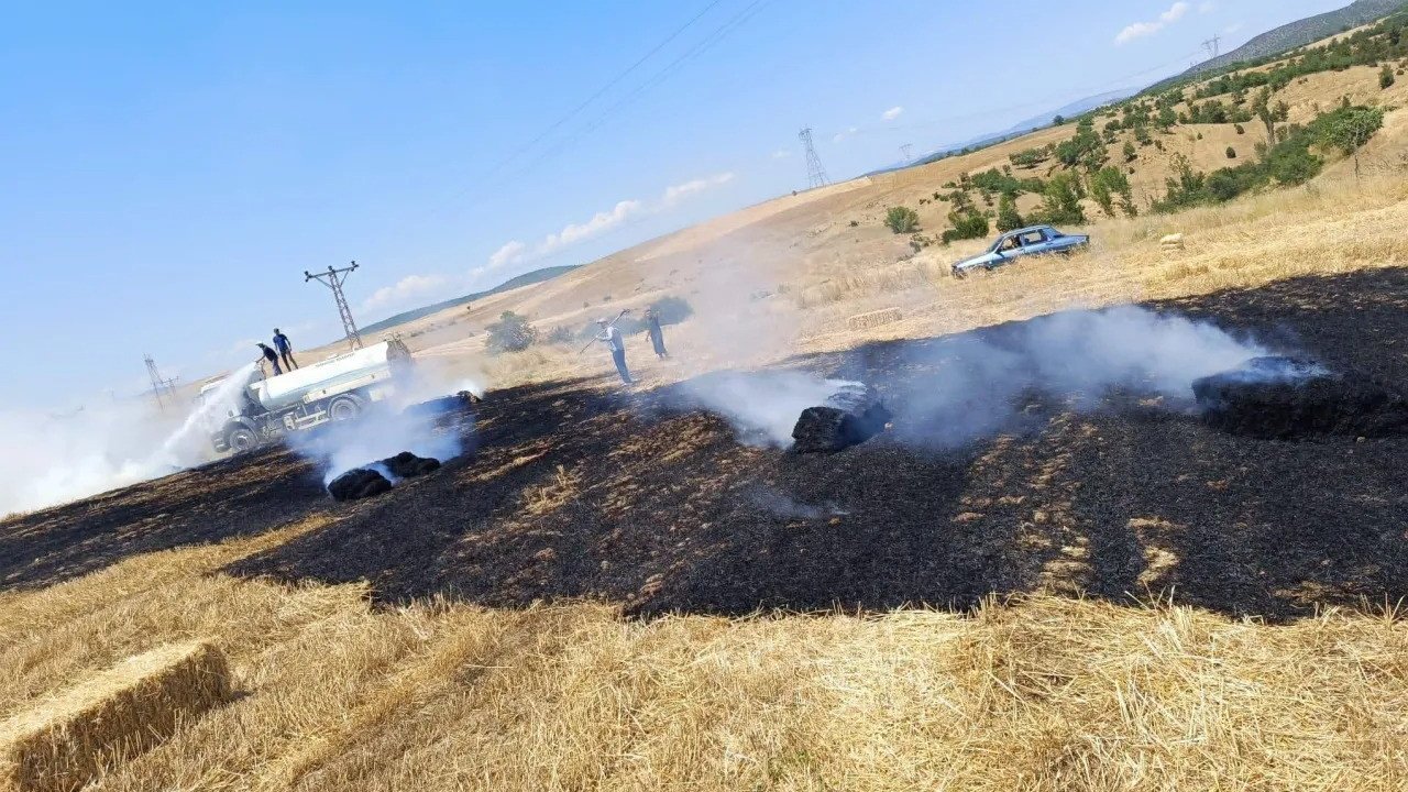 Sinop’ta balya makinesi arızası yangın çıkardı