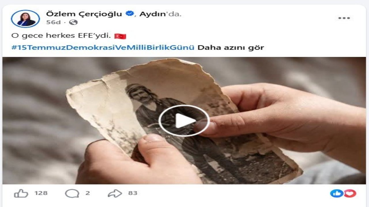 Başkan Çerçioğlu’ndan 15 Temmuz paylaşımı: "O gece herkes Efe’ydi"