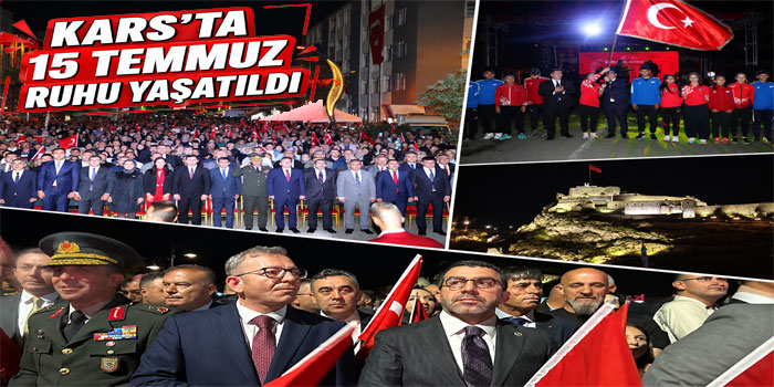 Kars’ta 15 Temmuz’un 10. Yılında Bayrak Yürüyüşü ve Demokrasi Nöbeti Gerçekleştirildi
