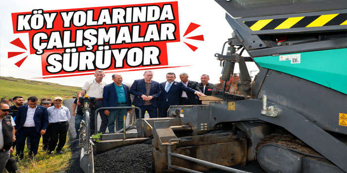 Kars'ta 9,5 Kilometrelik Grup Köy Yolunda Çalışmalar Sürüyor
