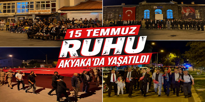 Akyaka’da 15 Temmuz Ruhu Milli Birlik Yürüyüşüyle Yaşatıldı