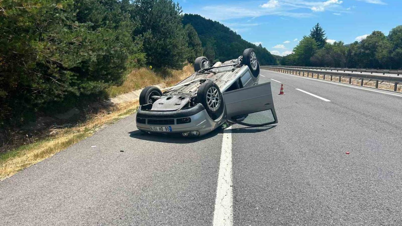 Kontrolden çıkan otomobil takla attı: 3 yaralı