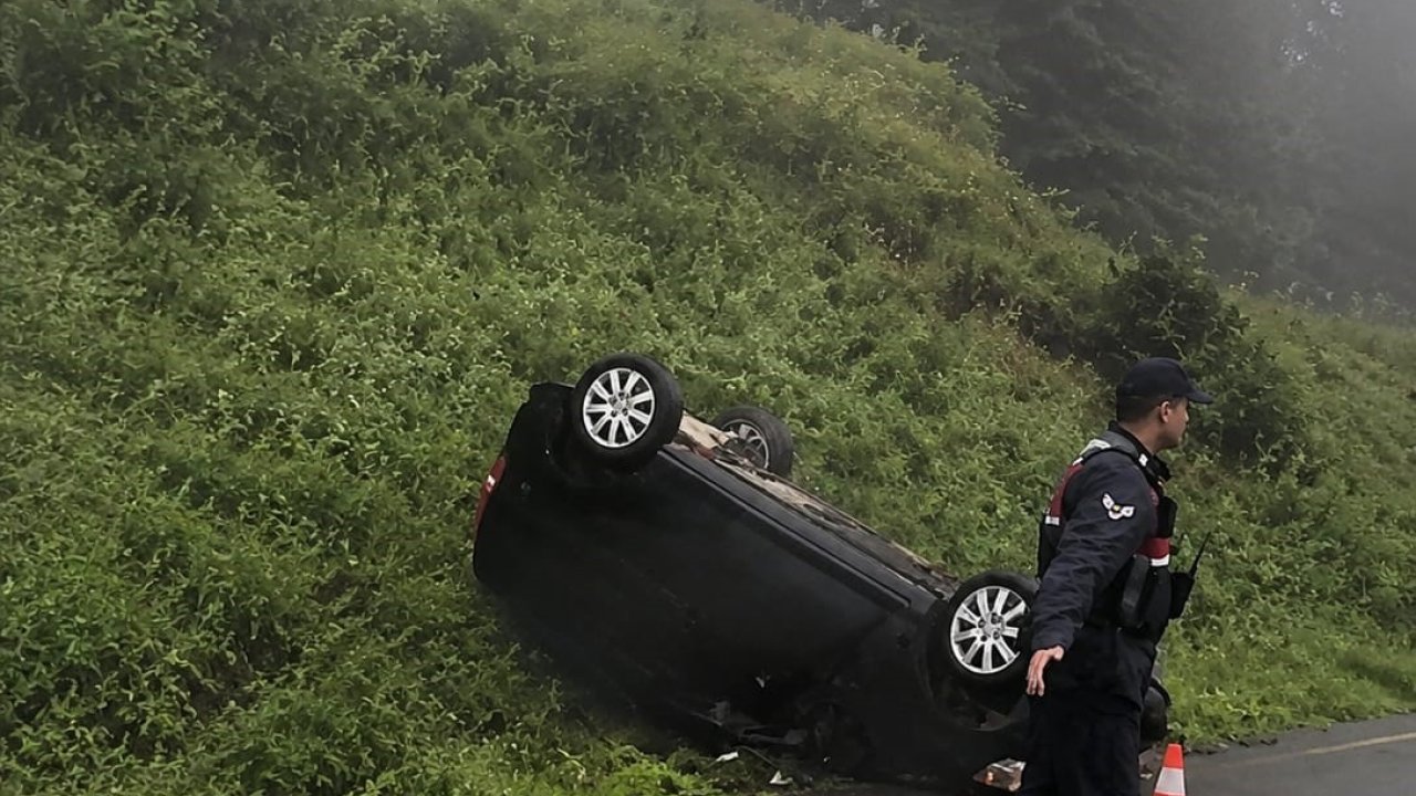 Trabzon’da otomobil uçuruma yuvarlandı: 2 Yaralı