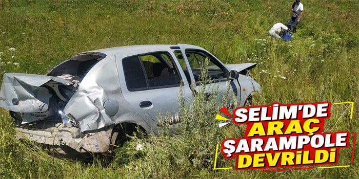 Selim’de Araç Şarampole Devrildi: 3 Yaralı