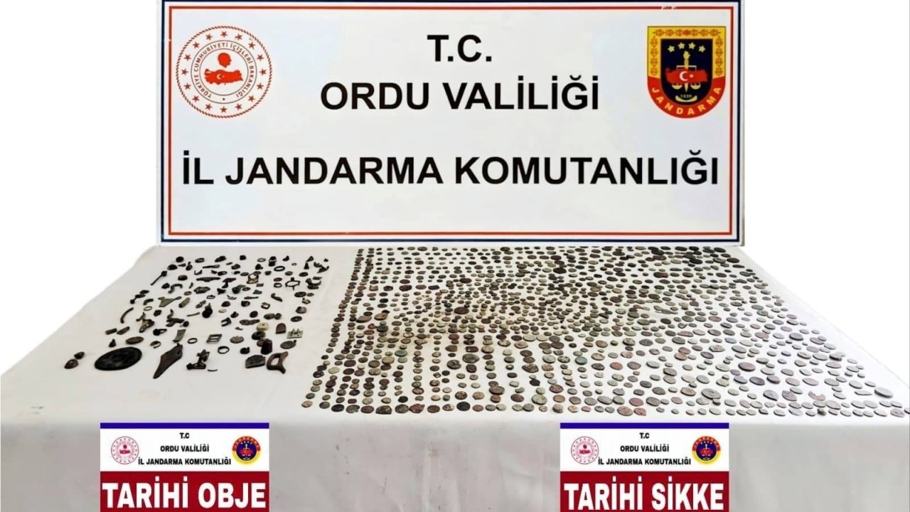 Ordu’da çok sayıda sikke ve tarihi eser objeler ele geçirildi