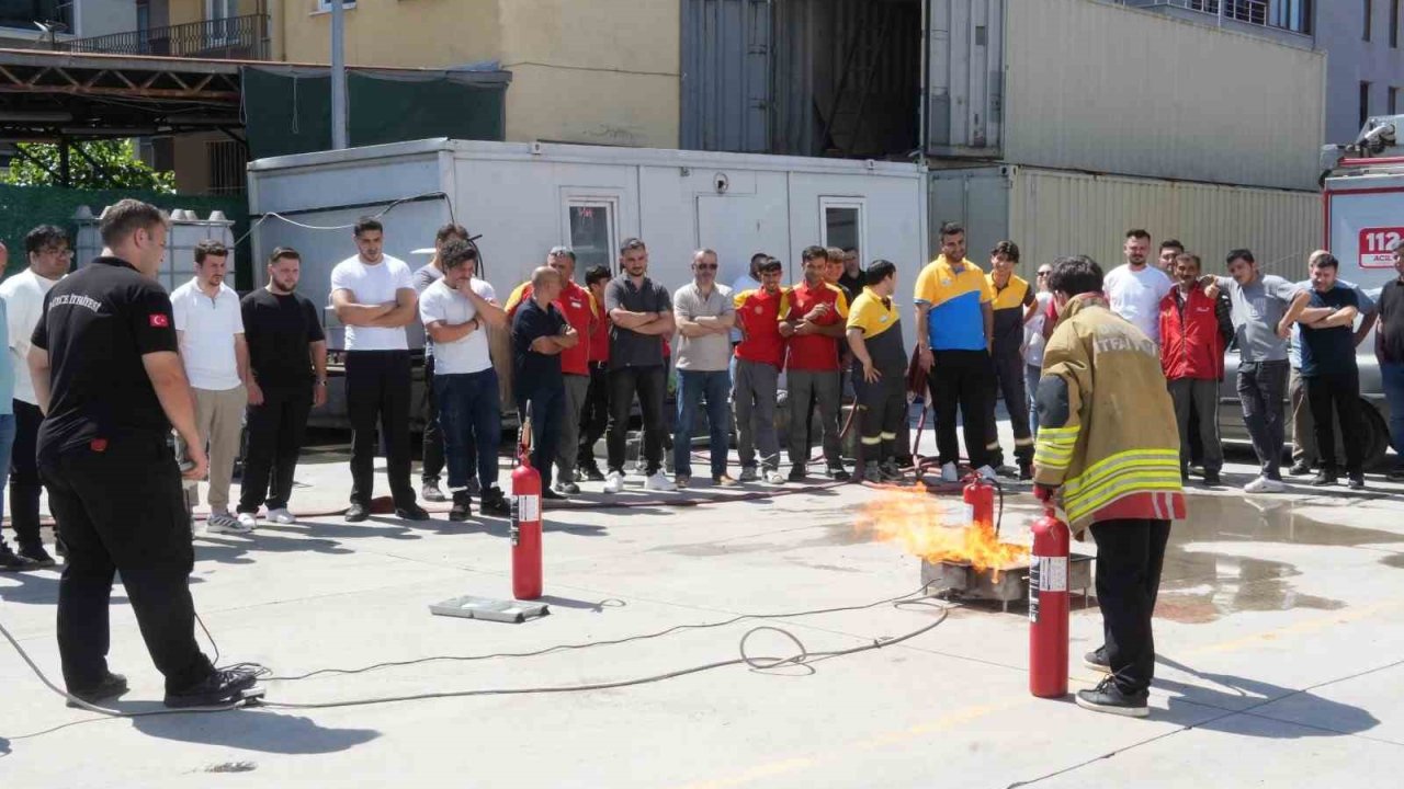 Akaryakıt istasyonu çalışanlarına yangın güvenliği eğitimi