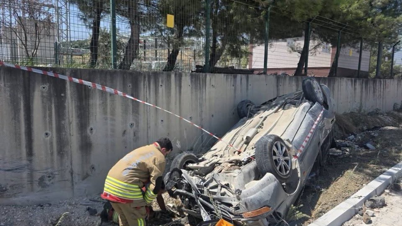 Antakya’da takla atan aracın sürücüsü yaralandı