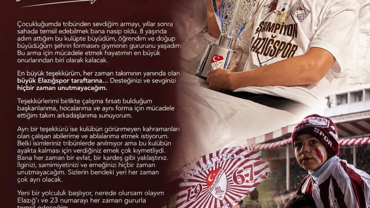 Ahmet Ertuğrul’dan Elazığspor’a veda