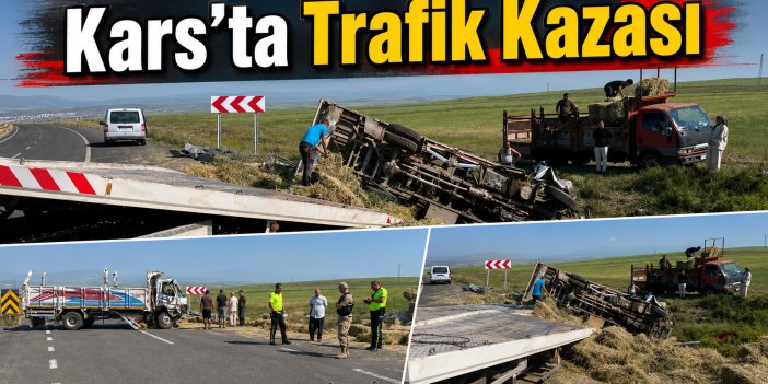 Kars’ta Trafik Kazası: Araç Şarampole Devrildi