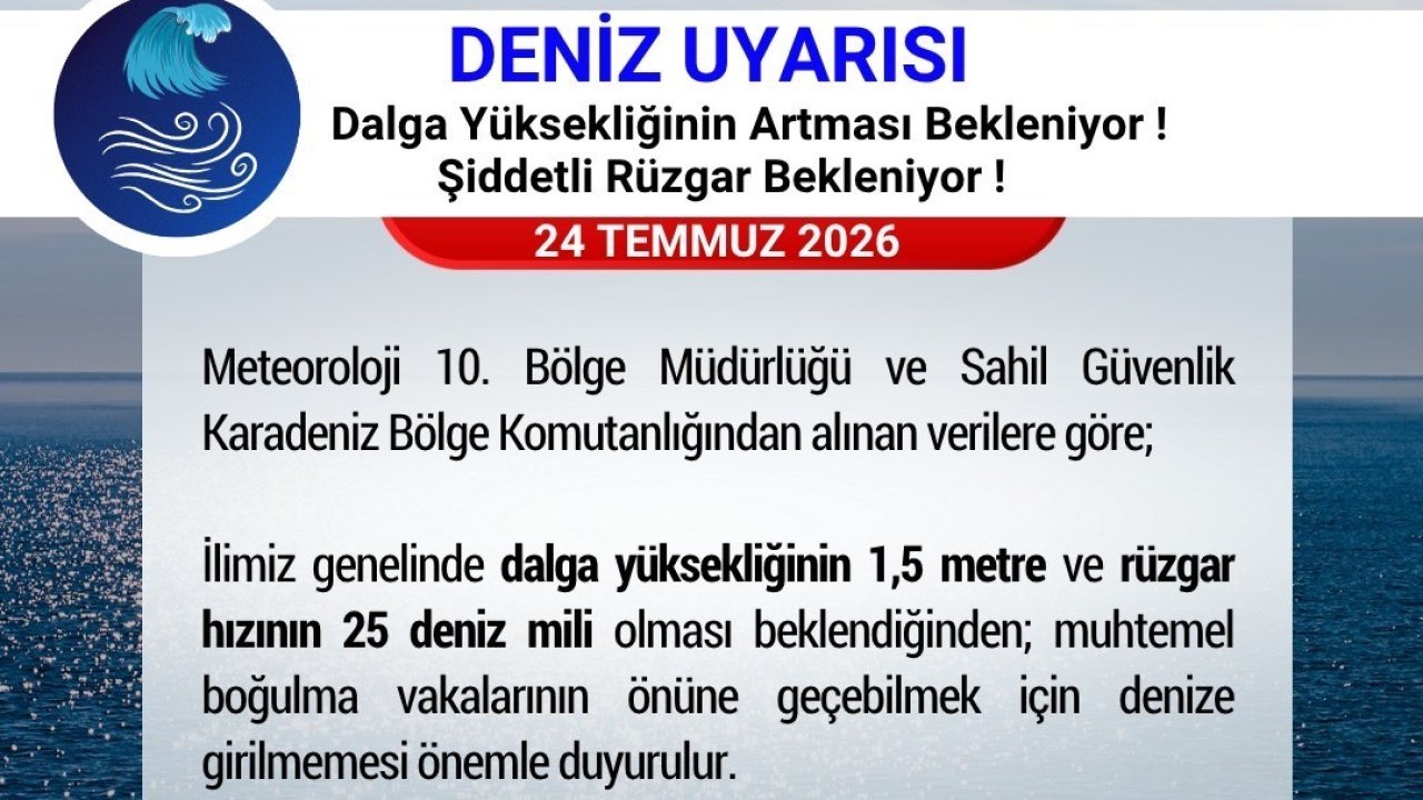 Samsun Valiliği’nden ’denize girmeyin’ uyarısı