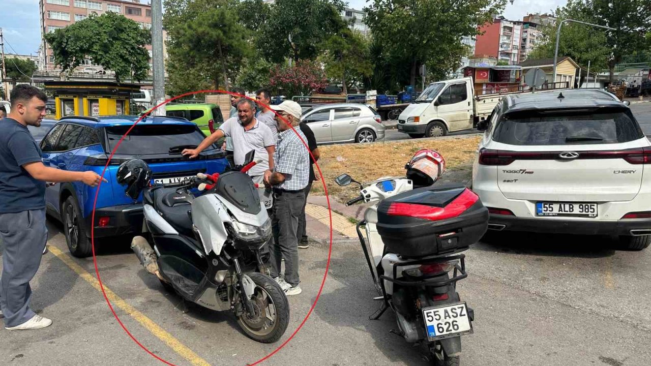 Samsun’da motosiklet ile ticari taksi çarpıştı