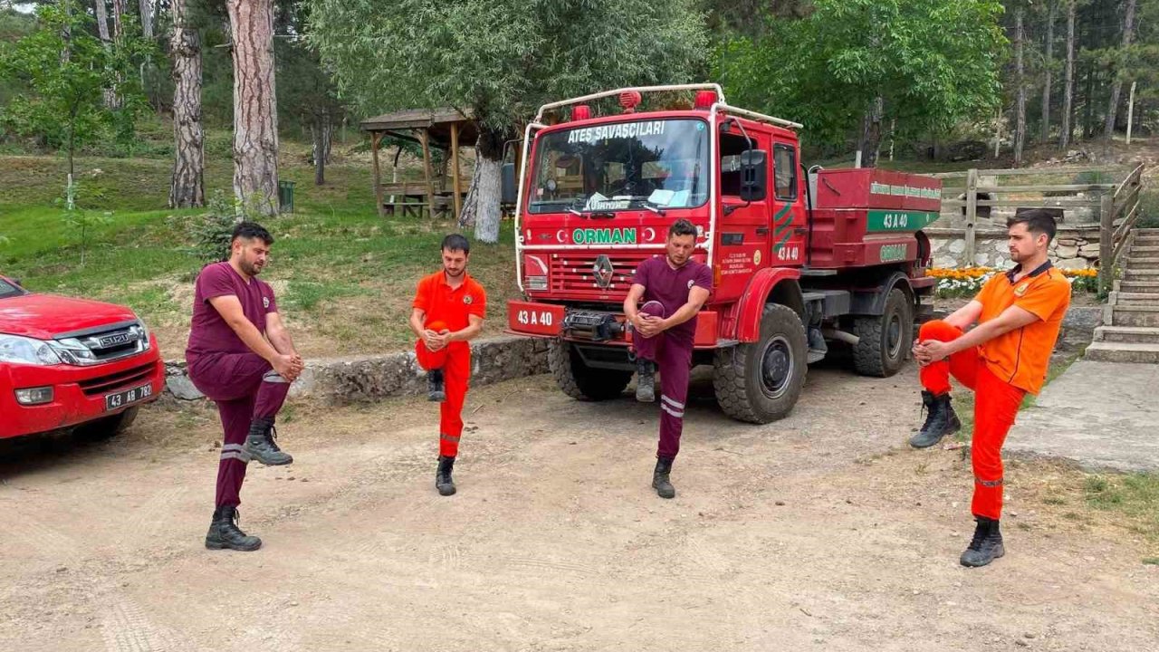 Kütahya’da yangın işçilerine fiziksel hazırlık eğitimi