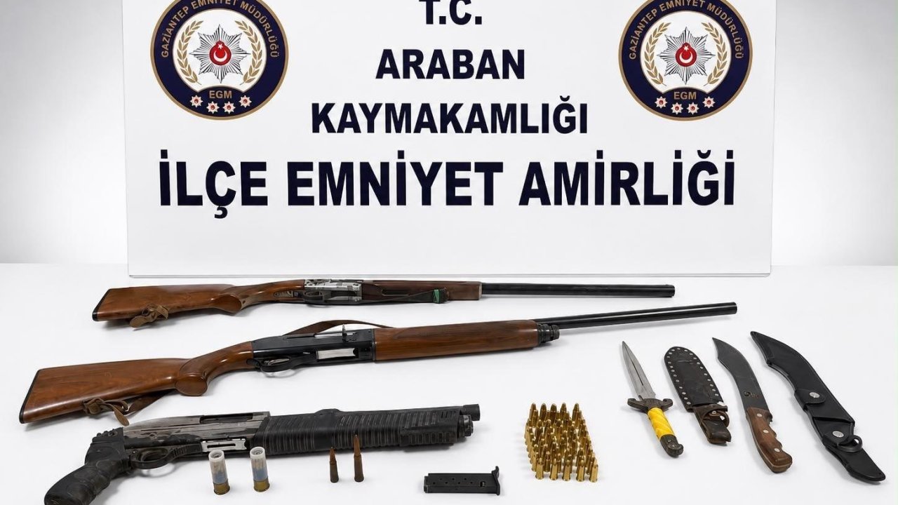 Gaziantep’te 3 adet ruhsatsız tüfek ele geçirildi: 1 gözaltı