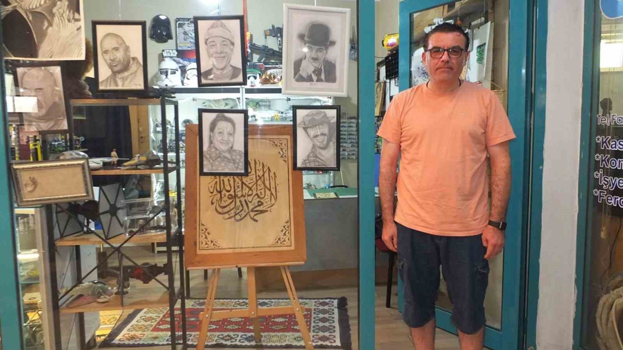 Balıkesirli şoförün karakalem resimleri takdir topladı