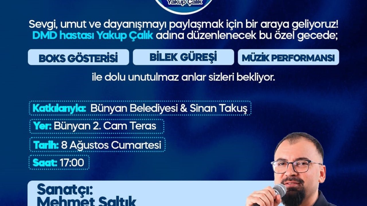Bünyan’da hasta çocuk için dayanışma gecesi düzenlenecek