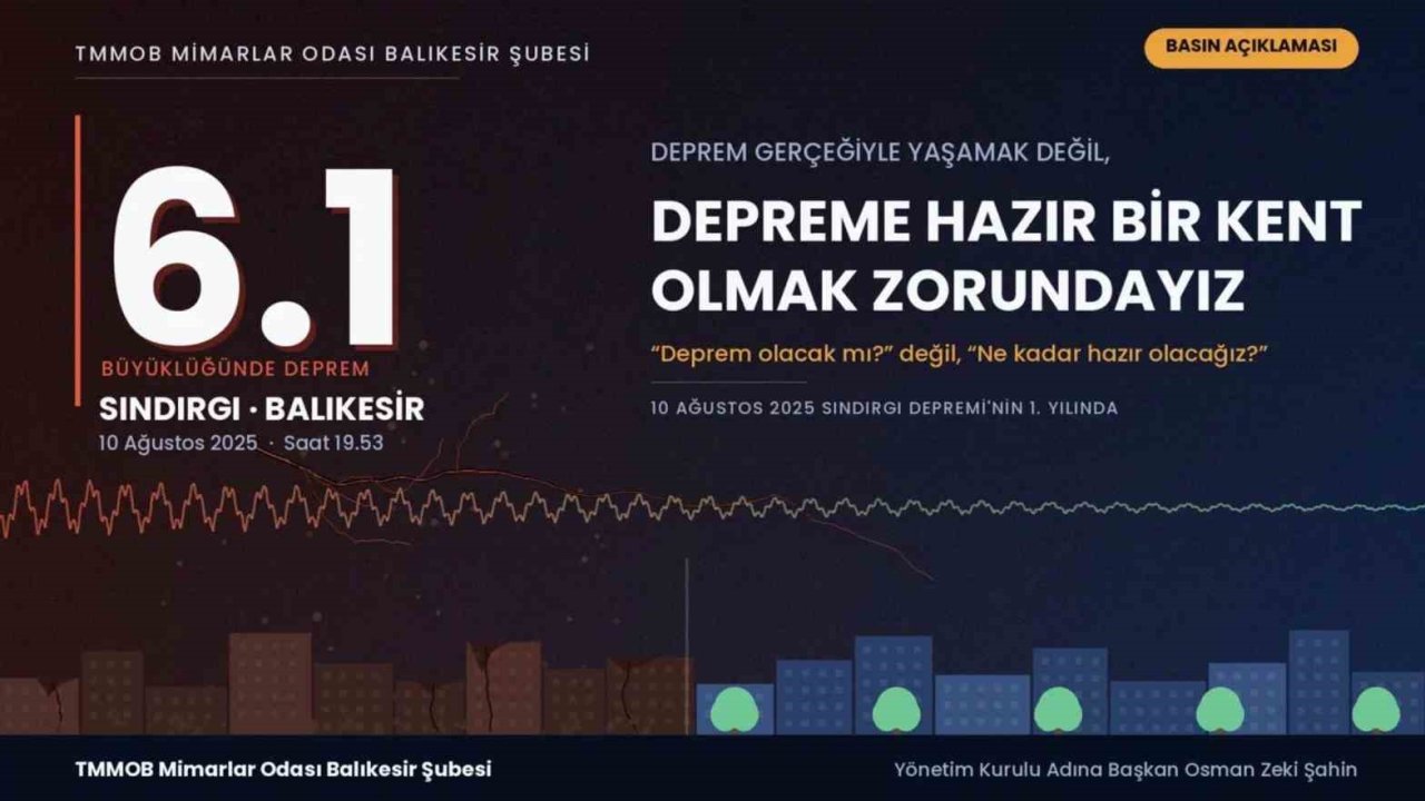 Sındırgı depreminin 1. yılında Mimarlar Odasından uyarı;