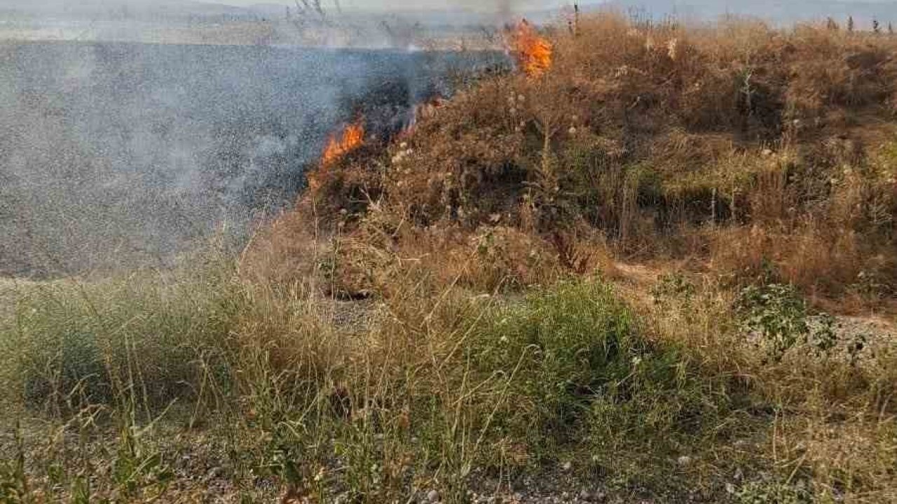 Şuhut’ta anız yangını paniğe neden oldu