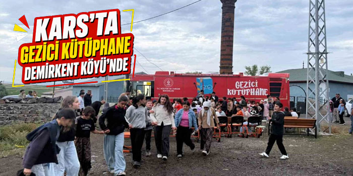 Kars’ta Gezici Kütüphane Demirkent Köyü’ndeki öğrencilere unutulmaz bir gün yaşattı
