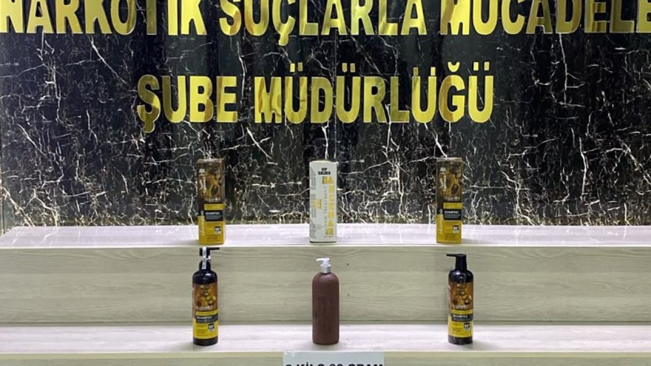 Şampuan şişelerinde 3 kilo sıvı metamfetamin ele geçirildi