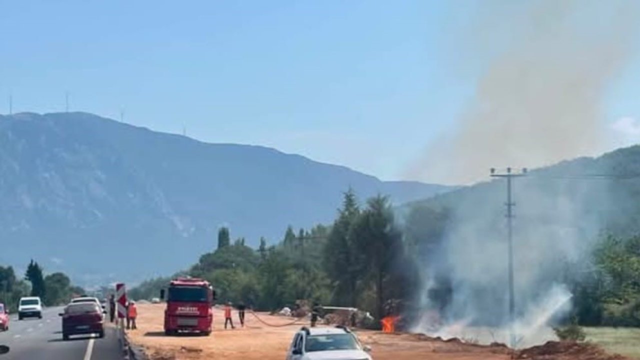 Menteşe’de otluk alanda çıkan yangın söndürüldü