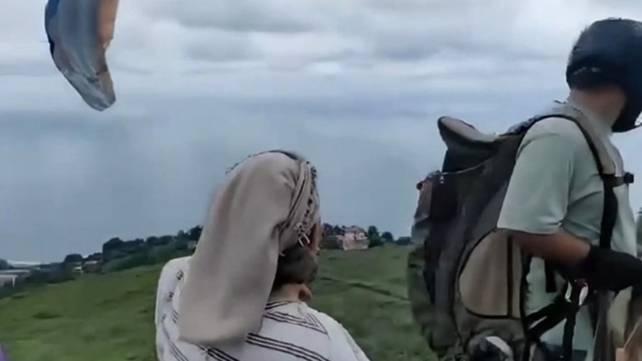 Karadenizli kadınların yamaç paraşütü şaşkınlığı