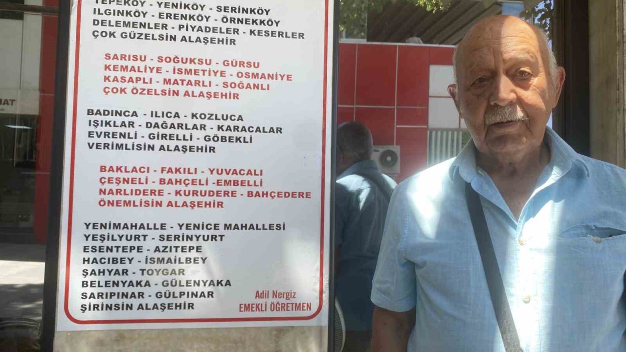 Emekli öğretmen, Alaşehir’in 51 mahallesini şiirde buluşturdu