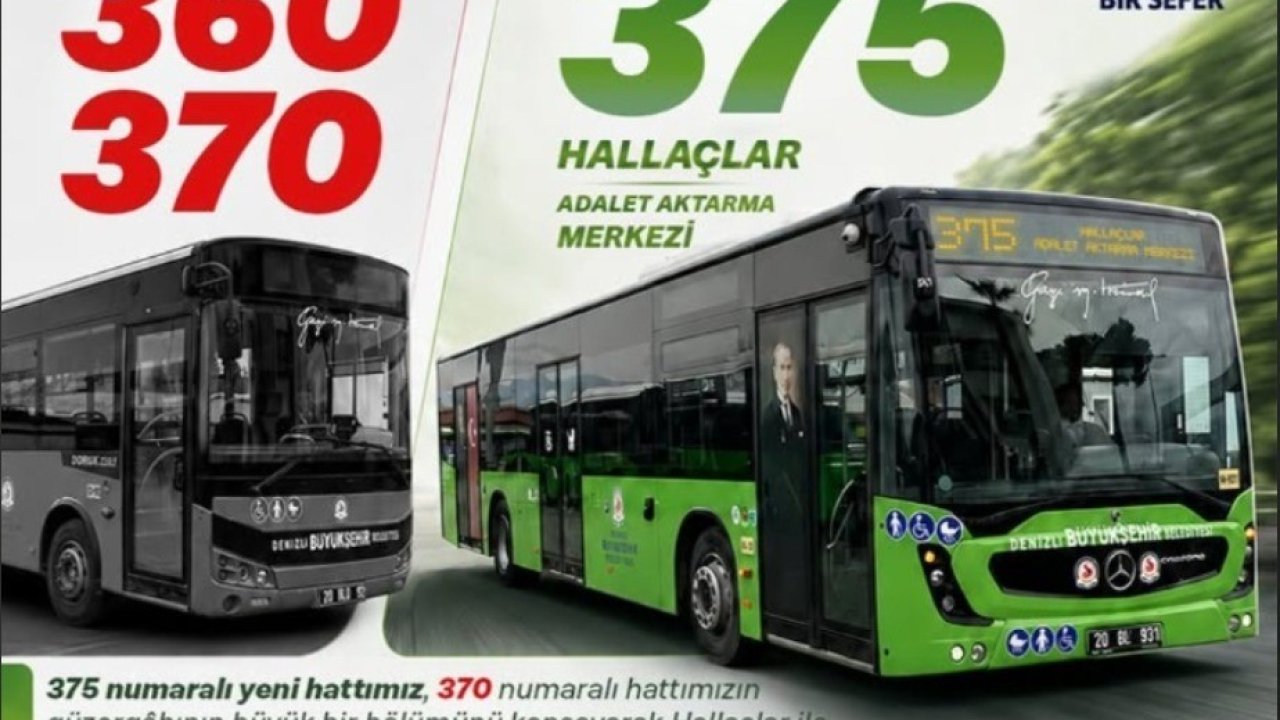 Denizli’de 360 ve 370 numaralı otobüsler iptal edildi, yeni 375 hattı başlıyor