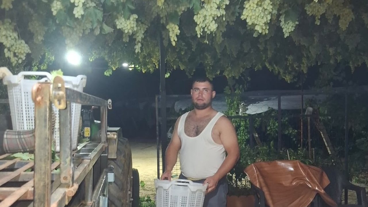 Sarıgöl’de üzüm için gece mesaisi