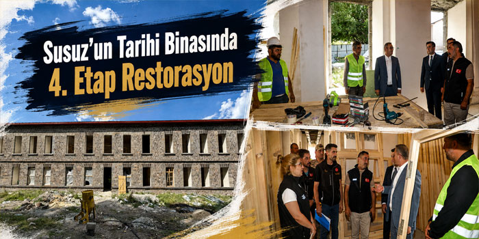 Susuz Hükümet Konağı’nda Restorasyon Çalışmaları Sürüyor
