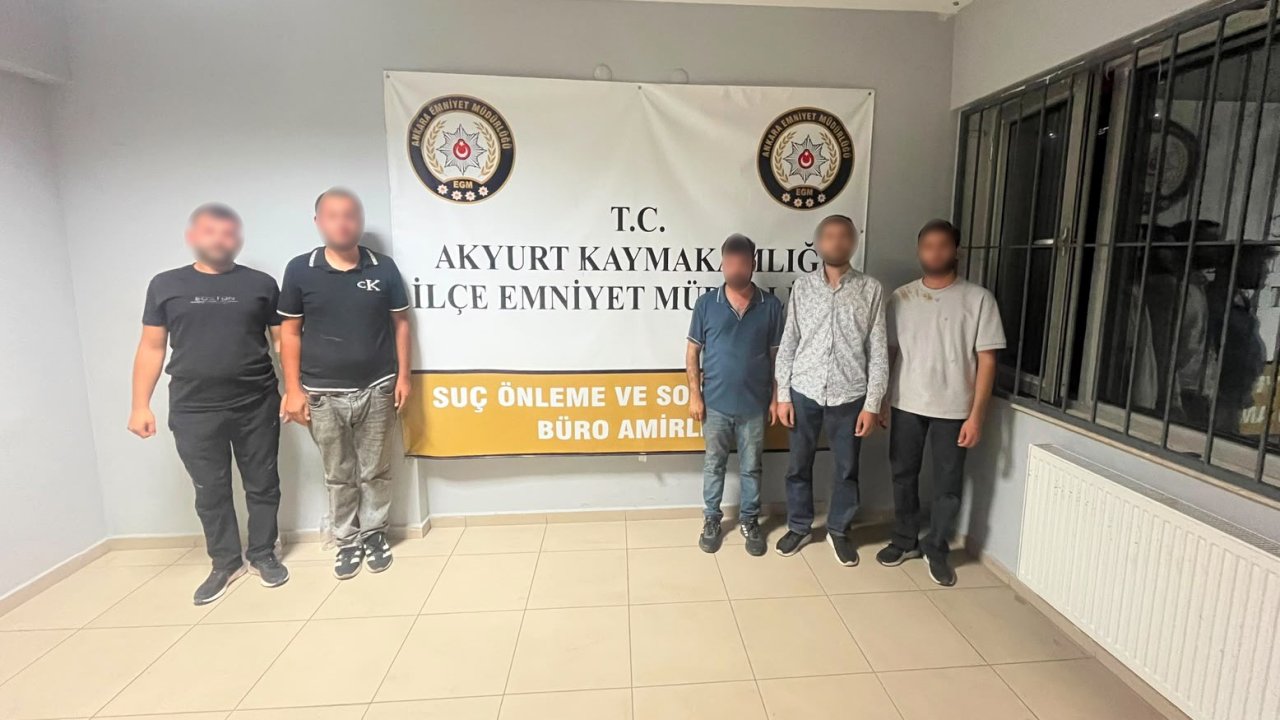 Akyurt’ta polisten kaçan 5 şüpheli yakalandı