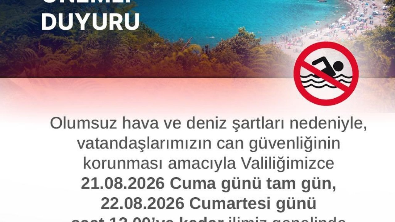 Zonguldak’ta iki gün boyunca denize girişler yasaklandı