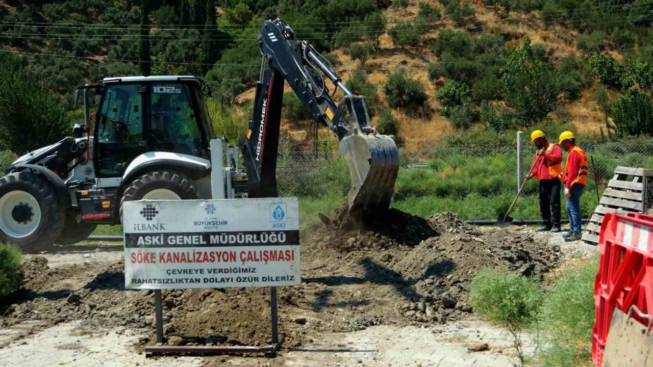 Söke’de kanalizasyon çalışması devam ediyor