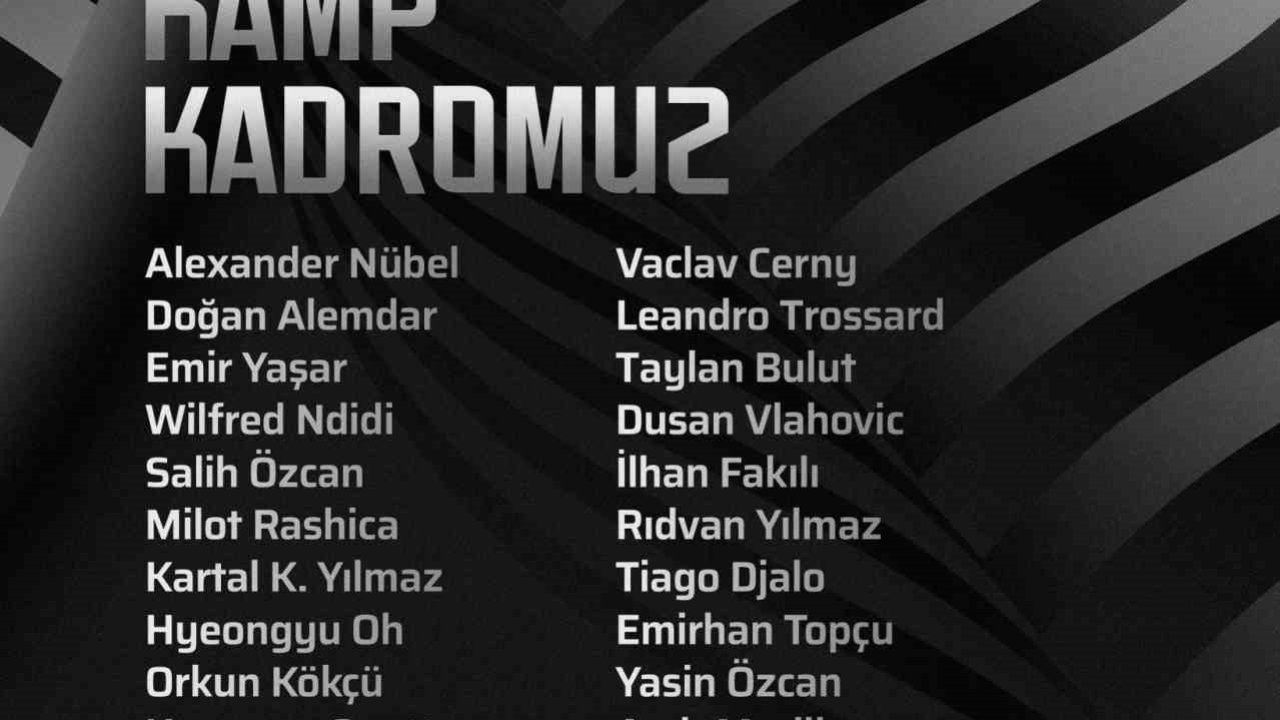 Beşiktaş’ın Corendon Alanyaspor maçı için kamp kadrosu belli oldu
