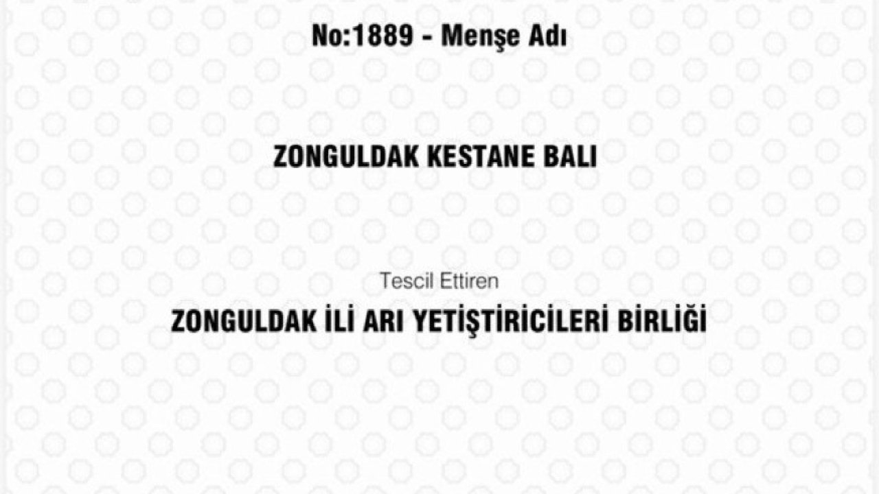 Zonguldak kestane balı coğrafi işaret tescili aldı