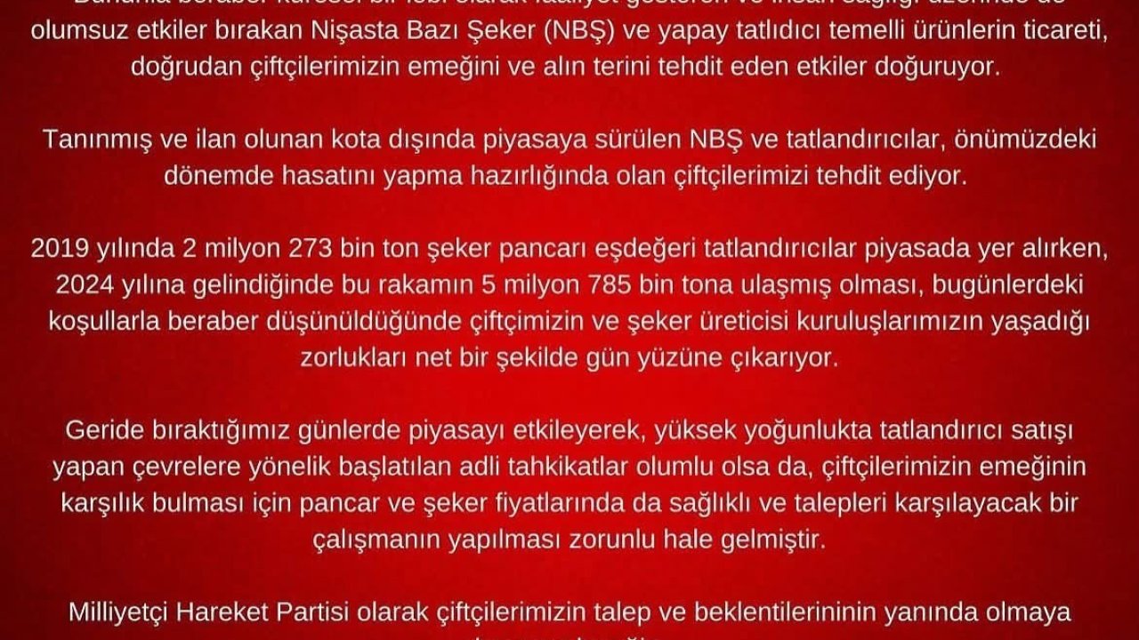 İsmail Özdemir: "MHP olarak çiftçilerimizin talep ve beklentilerinin yanında olmaya devam edeceğiz"