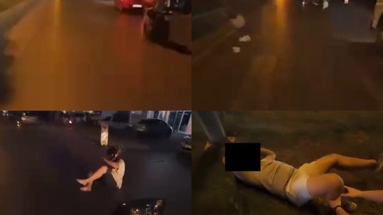 Mersin’de motosikletin yayaya çarptığı kaza kask kamerasında