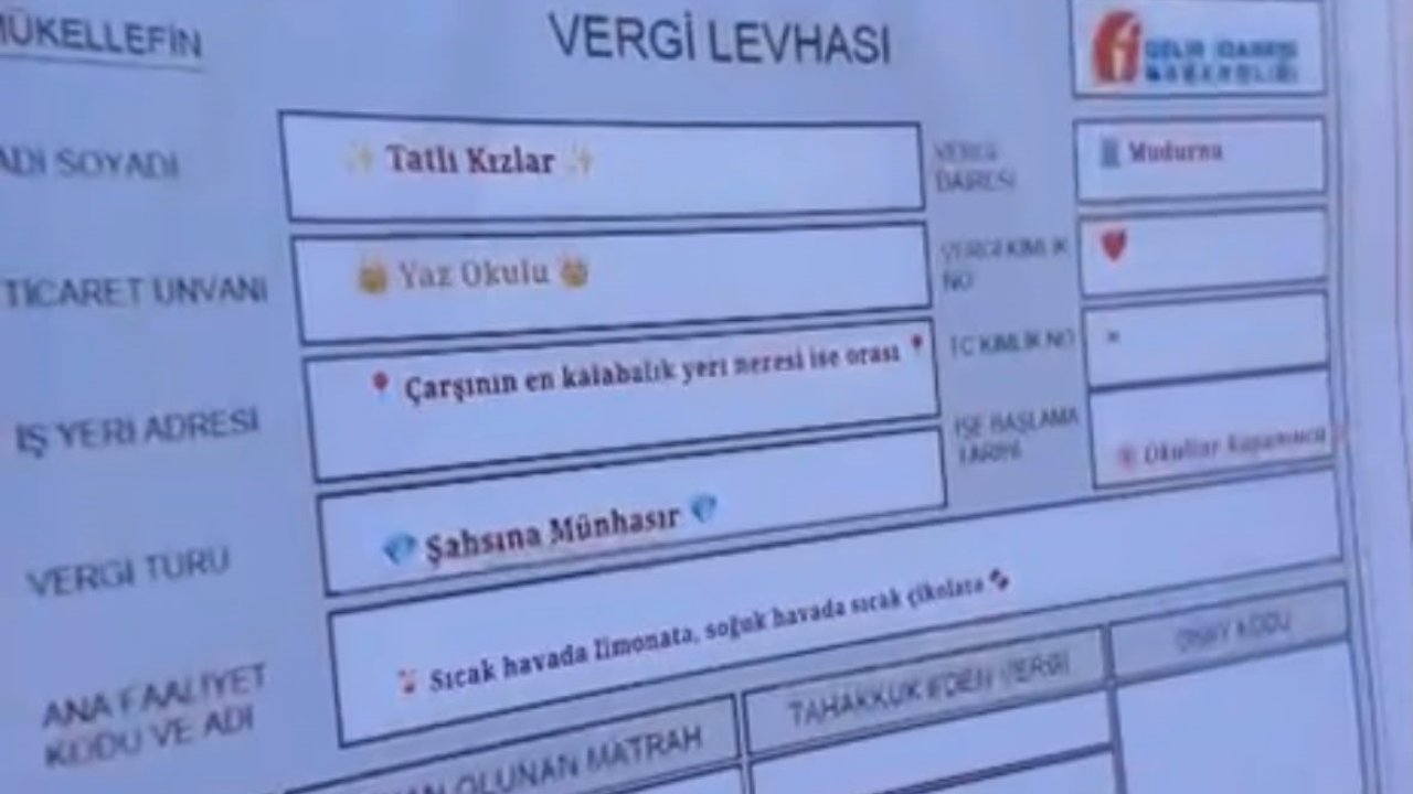 "Şikayet var" diyen zabıtaya el yapımı "vergi levhası"