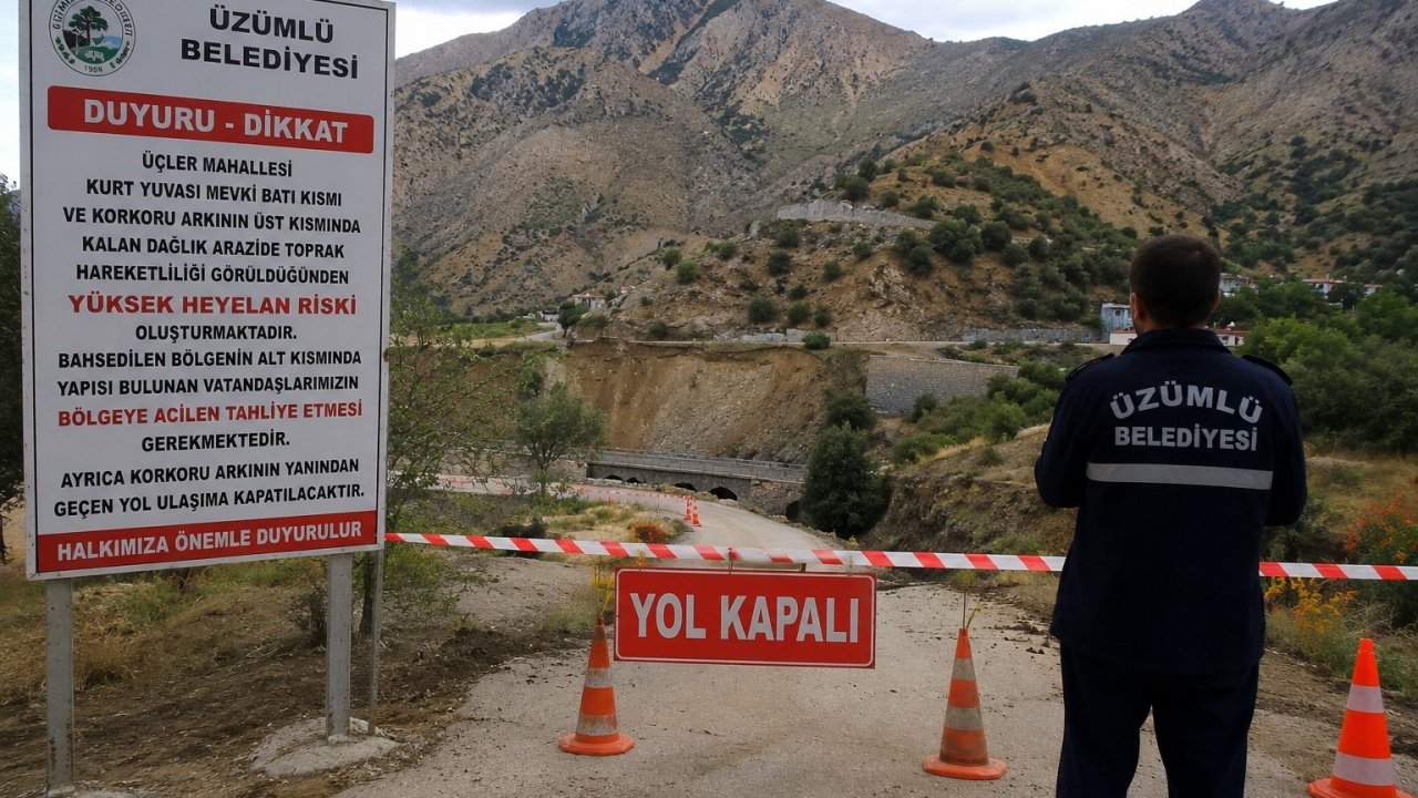 Üzümlü’de heyelan riski nedeniyle bazı yapılar için tahliye uyarısı