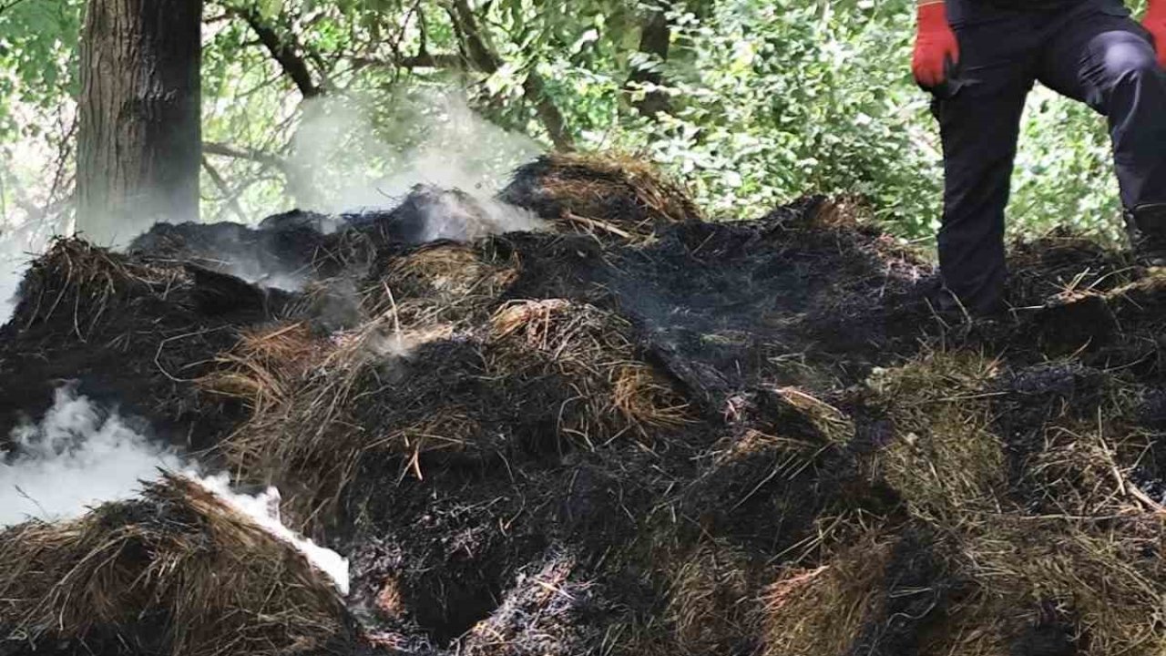 Hakkâri’de 400 balya ot yanarak kullanılamaz hale geldi