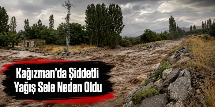 Kağızman’da Şiddetli Yağış Sele Neden Oldu