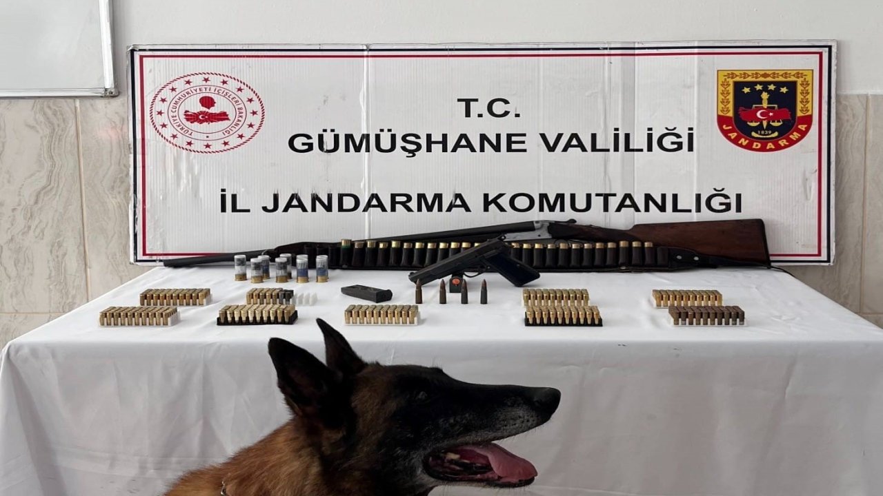 Gümüşhane’de ruhsatsız silah ve çok sayıda mühimmat ele geçirildi