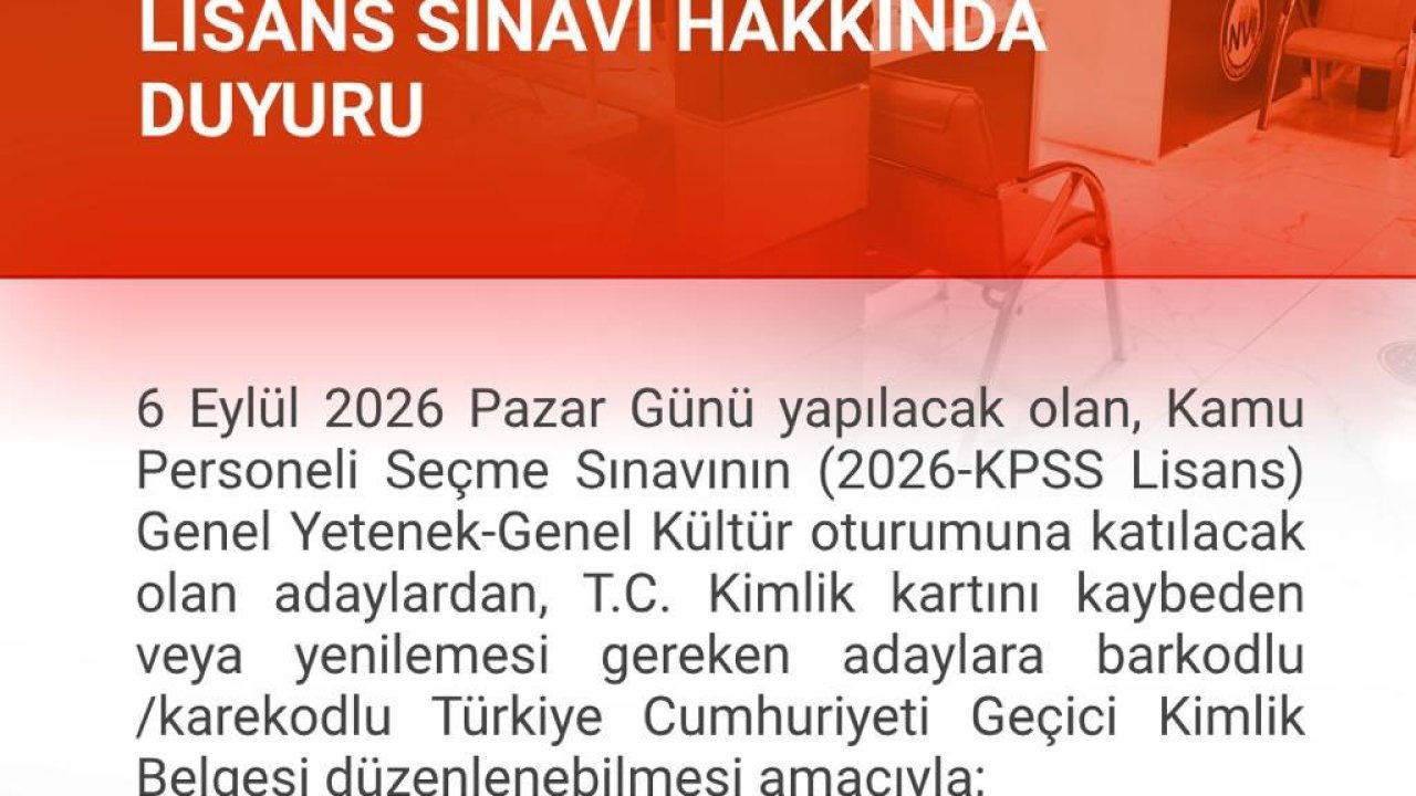 KPSS için Zonguldak’ta nüfus müdürlükleri pazar günü açık