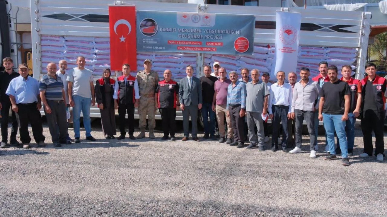 Kemaliye’de üreticilere yüzde 75 hibeli kırmızı mercimek tohumu desteği