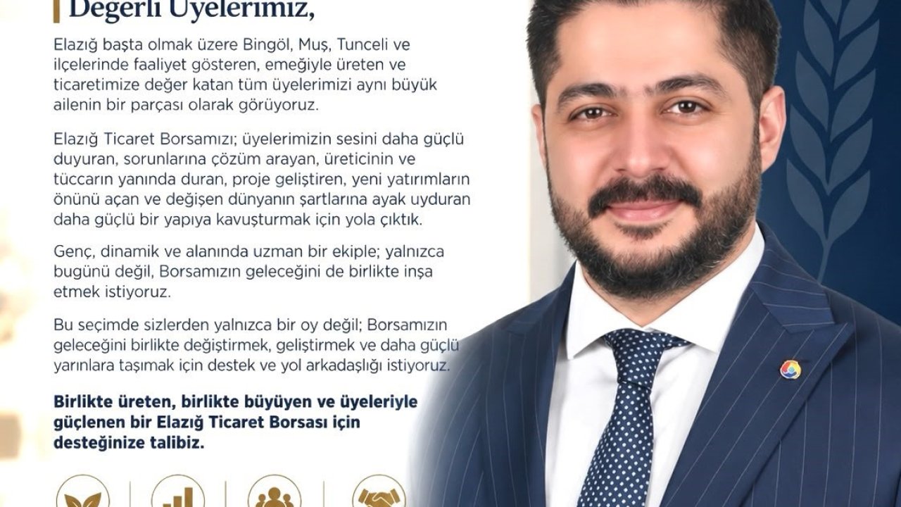 Başkan adayı Şenol Arslan: "Borsamızın geleceğini birlikte inşa etmek istiyoruz"
