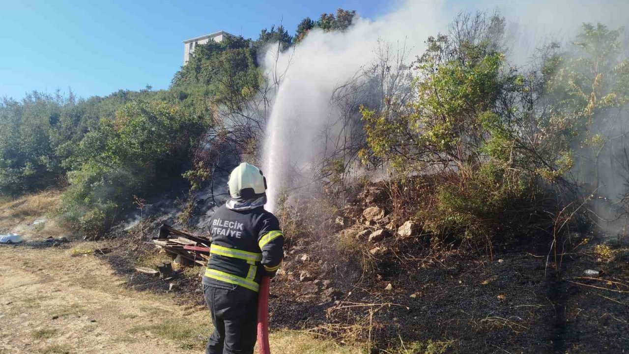 Bilecik’te makilik alanda çıkan yangın anında söndürüldü