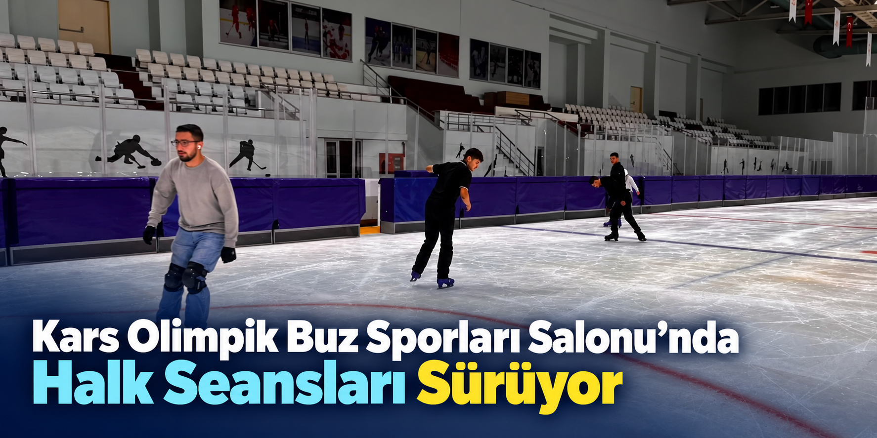 Kars Olimpik Buz Sporları Salonu’nda Halk Seansları Sürüyor