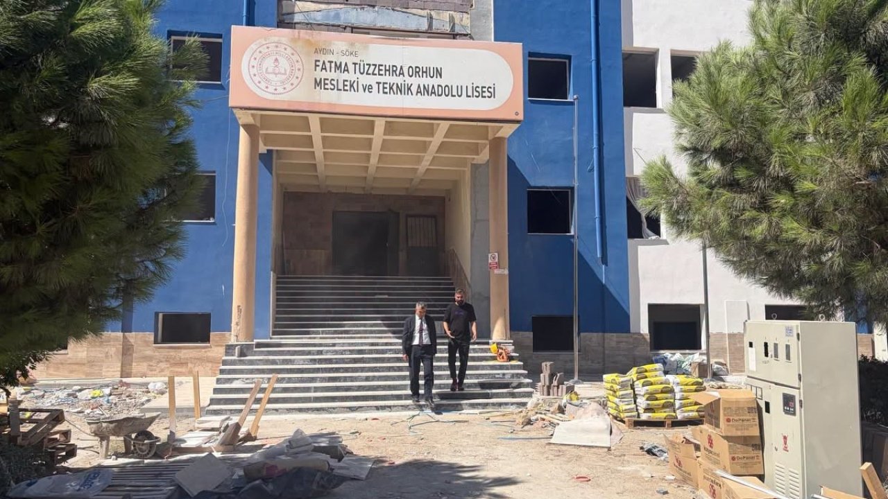 Söke’de okul güçlendirme çalışmaları hız kesmeden sürüyor