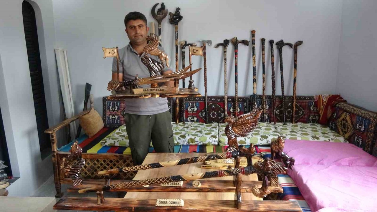 Yozgatlı baston ustasının el emeği eserleri, siyasetçilerin ve gurbetçilerin gözdesi oldu