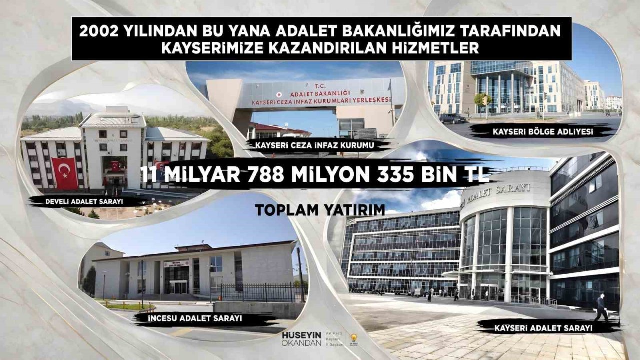 Başkan Okandan: "Kayseri’mize adalet yatırımları güçlenerek devam ediyor"