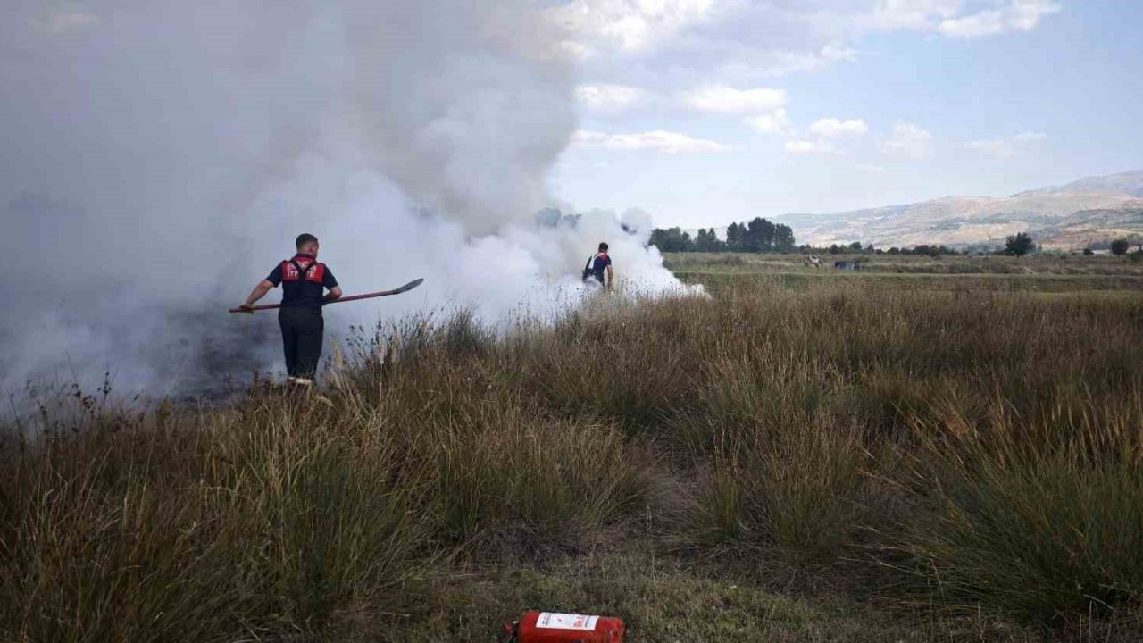 Erzincan’da arazide çıkan yangın söndürüldü